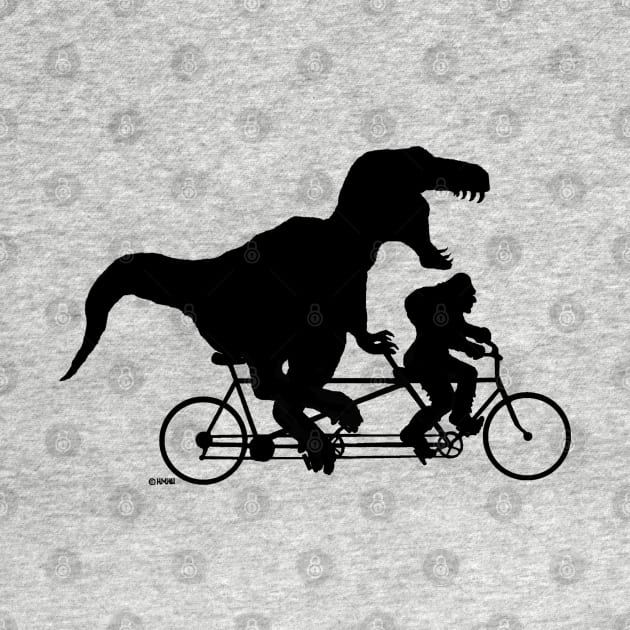 Gone Squatchin cycling with T-rex by NewSignCreation